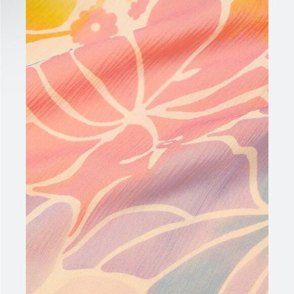 Ramy Brook Addison Floral Off the Shoulder Boxy Loose 100% Silk Top Size Small - Picture 8 of 14